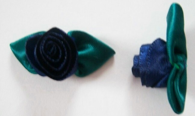 Dark Navy Rose/Teal 1 1/4" Loop