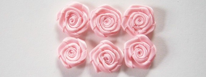 Light Pink Satin 5/8" Flat Rose