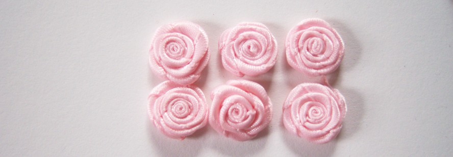 Light Pink Satin 7/16" Flat Rose