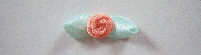 Peach Rose/Mint Satin 1" Loop