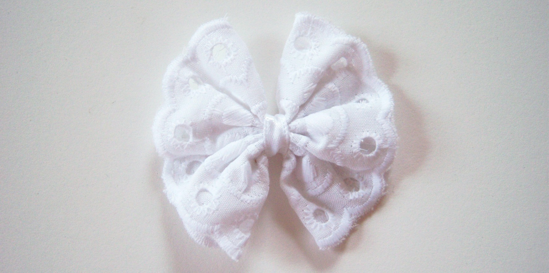 White Eyelet Bow