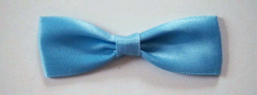 Queen Blue Satin 1" x 2 3/4" Bow Tie