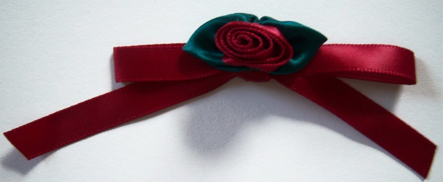 Wine Satin/Rose 2 1/2" Bow