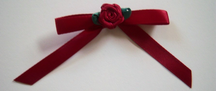 Wine Satin/Rose 2 1/2" Bow