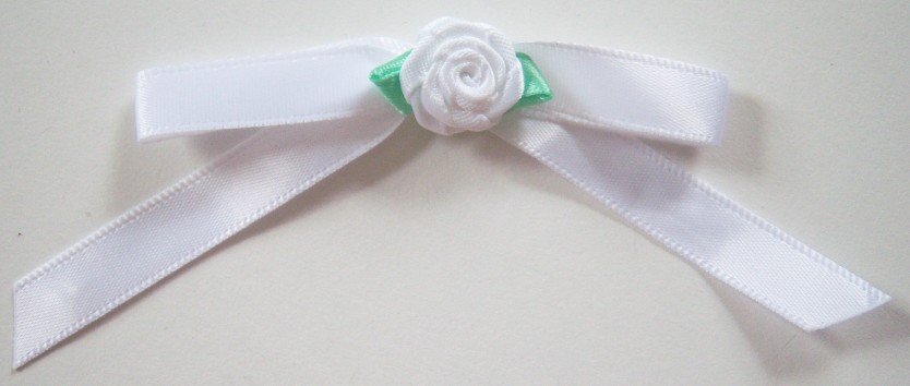 White/Rose/Jade 2 3/4" Satin Bow