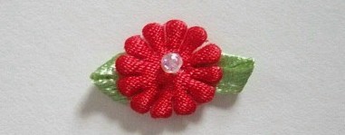 Red/Bead/Green Satin 1" Loop