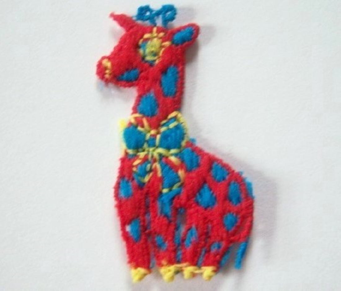 Red/Turquoise Giraffe Applique