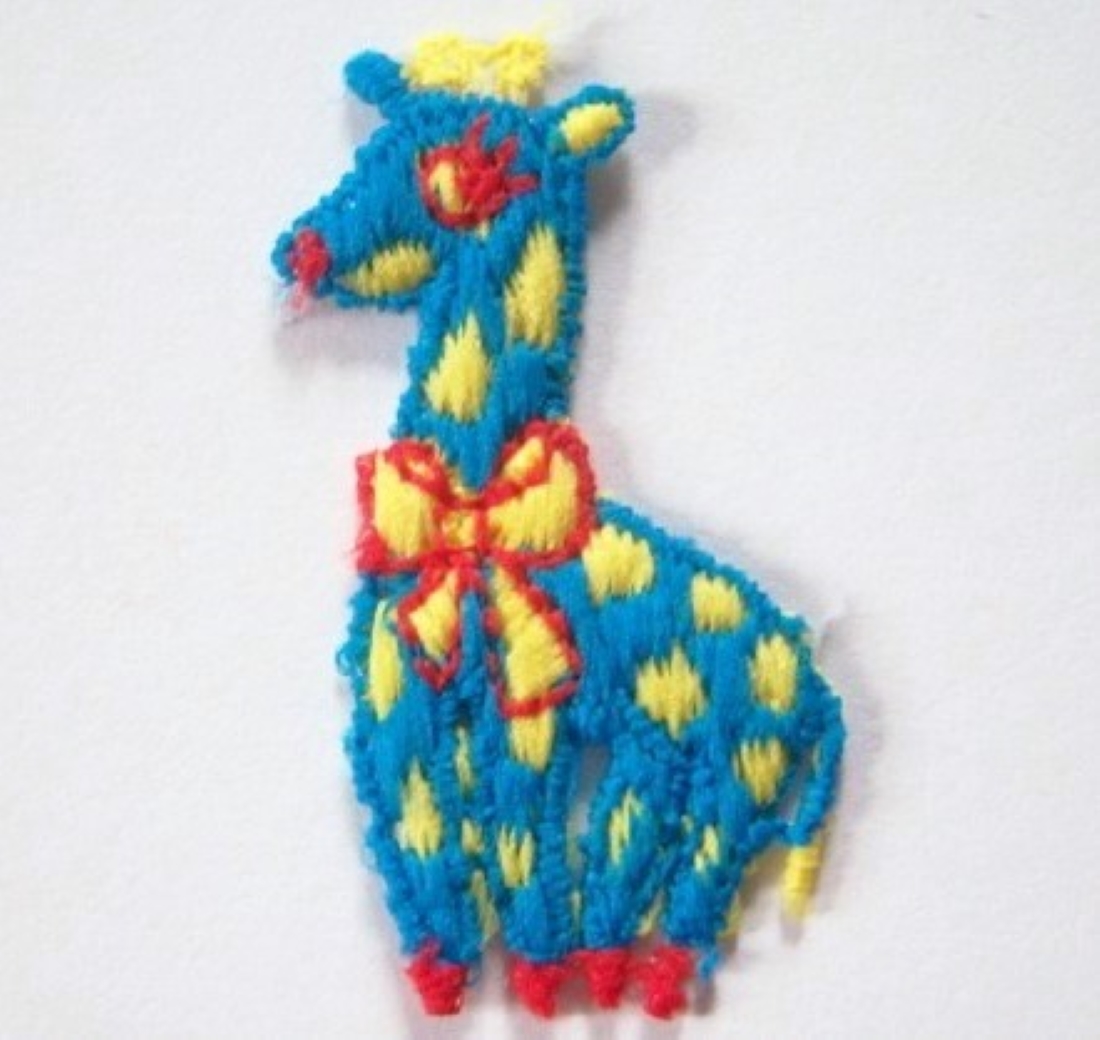 Turquoise/Yellow Giraffe Applique