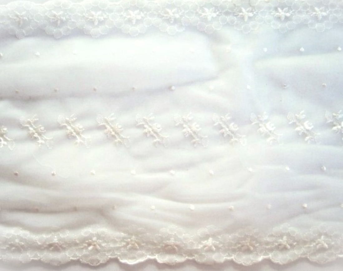 Light Ivory Embr. 7" Dble Tricot
