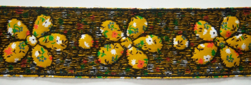 Gold/Black 2" Quilted Daisy