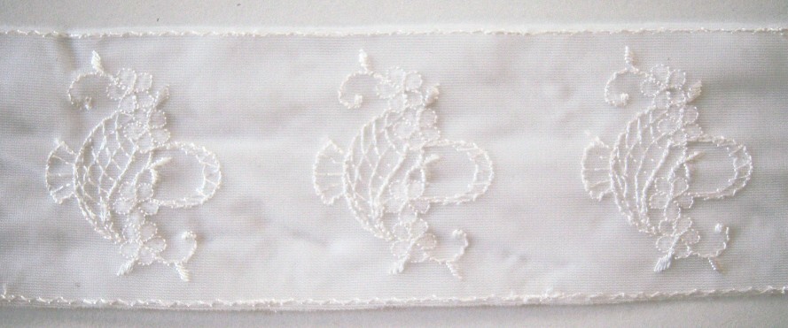 White 2 1/4" Double Tricot