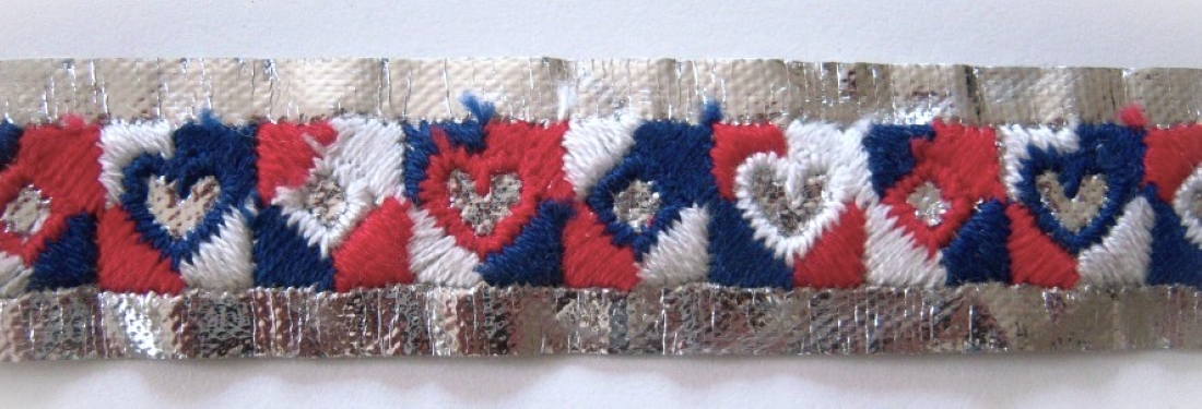 Red/White/Navy Silver 1" Trim