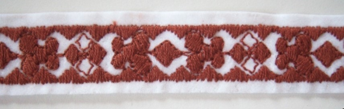 White/Sienna Embrd 1" Velvet