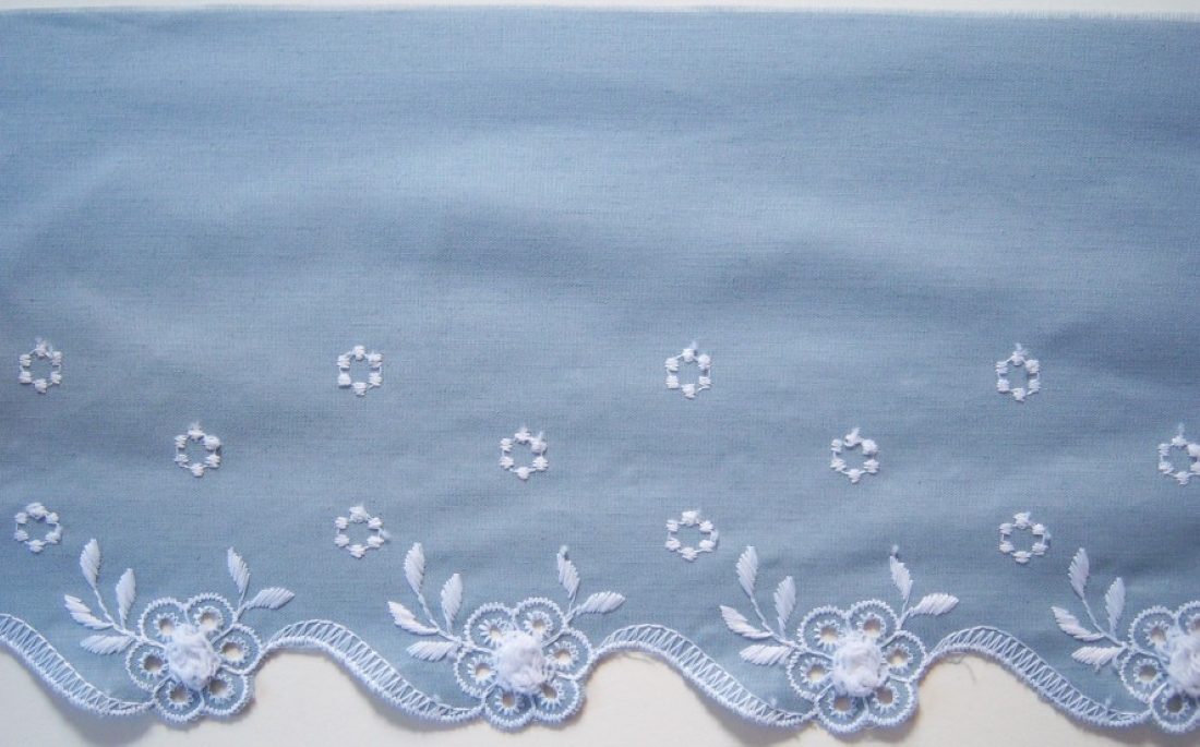 Blue/White Pom 7" Eyelet