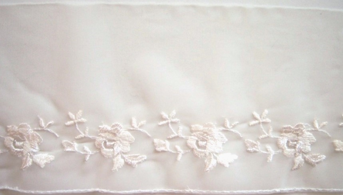 Ivory Embroidered 4" Tricot