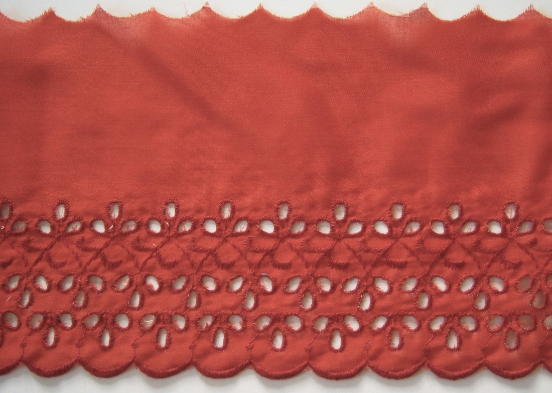 Burnt Orange 7" Eyelet Lace