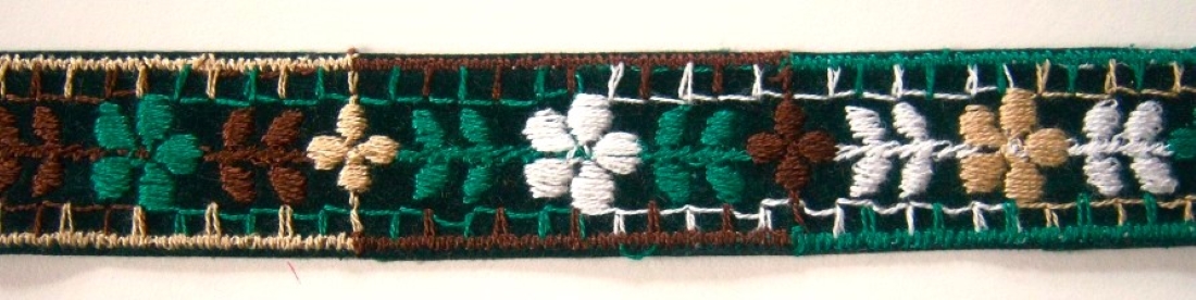 Black Cotton 1 Inch Jacquard