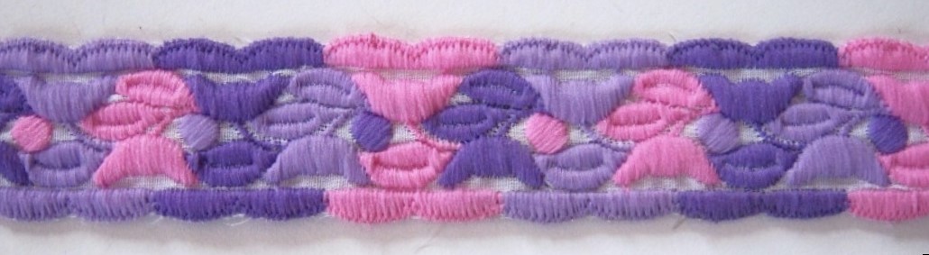 Pink/Orchid/Grape 1 1/4" Quilted Poly