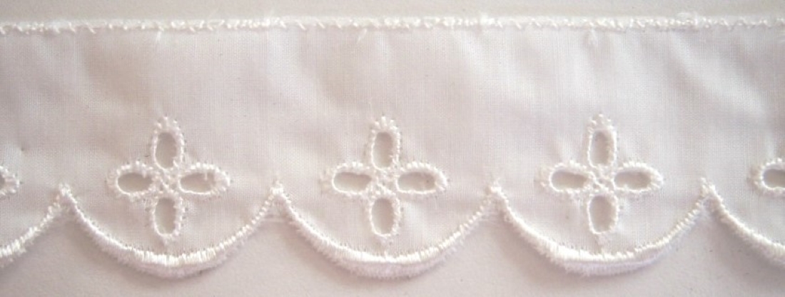 Ivory Embrd 1 1/4" Taffeta