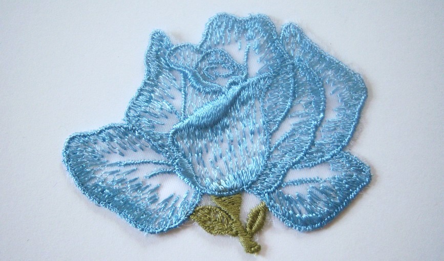 Wedgewood/Ant. Green Embroidered Applique