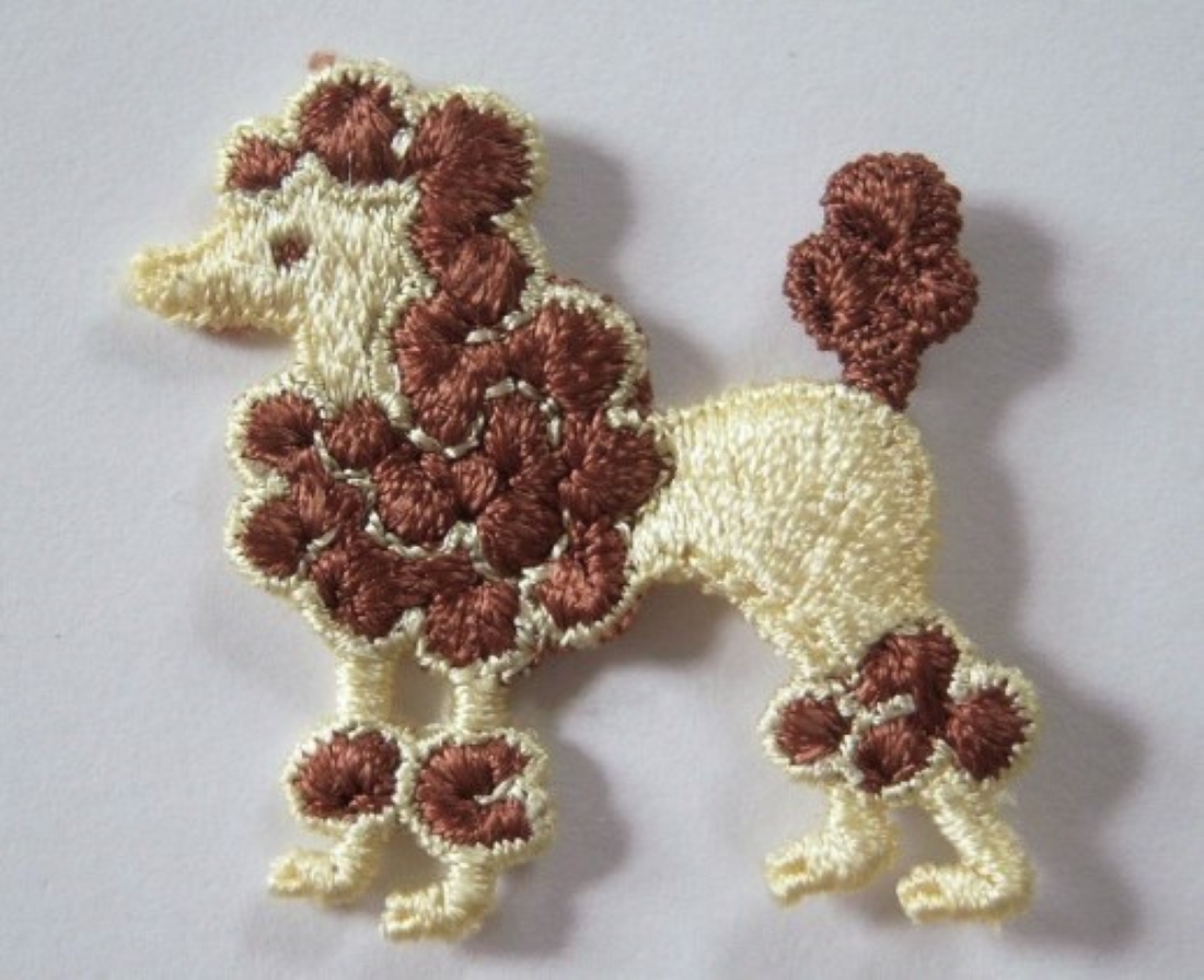 Maize/Brown Poodle Sew On Applique