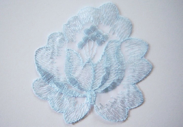 Light Blue 4" Embroidered Applique