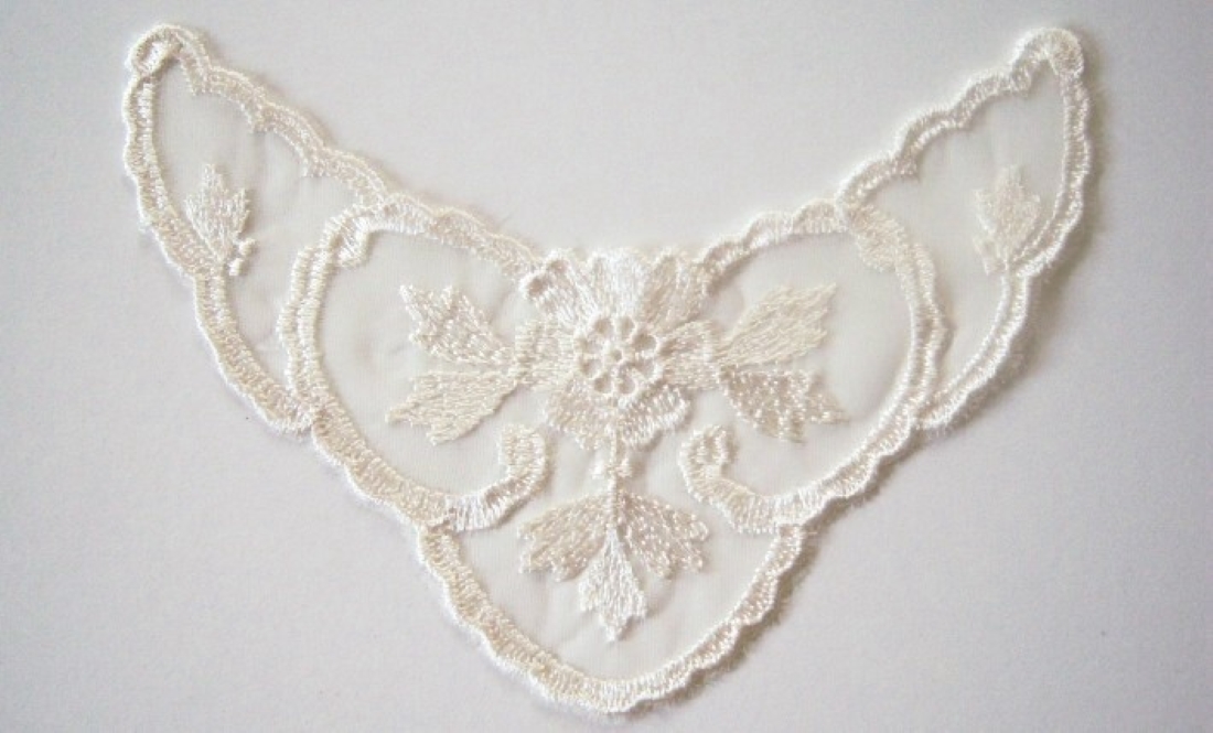 Ivory 6" Embroidered Applique