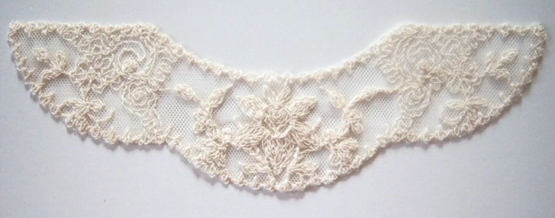 Natural 8 1/2" Embroidered Applique