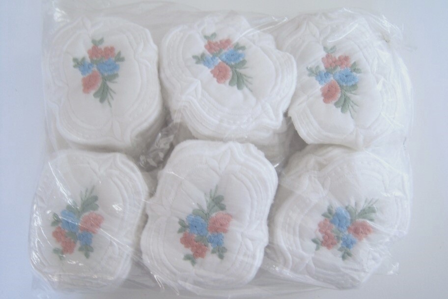 White Quilted 5" Embroidered Applique