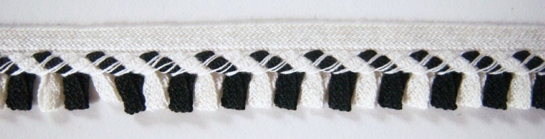 Natural/Black 3/8" Striped Piping