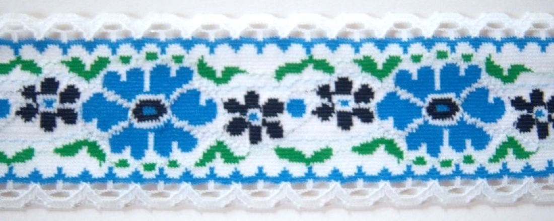 White/Cyan/Navy Lace