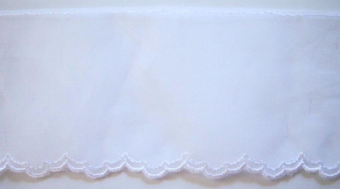 White Embroidered 3" Organza