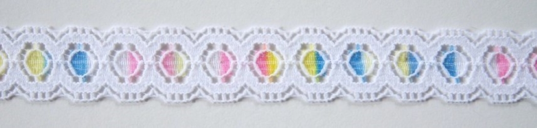 White/Hot Pink/Cyan Lace