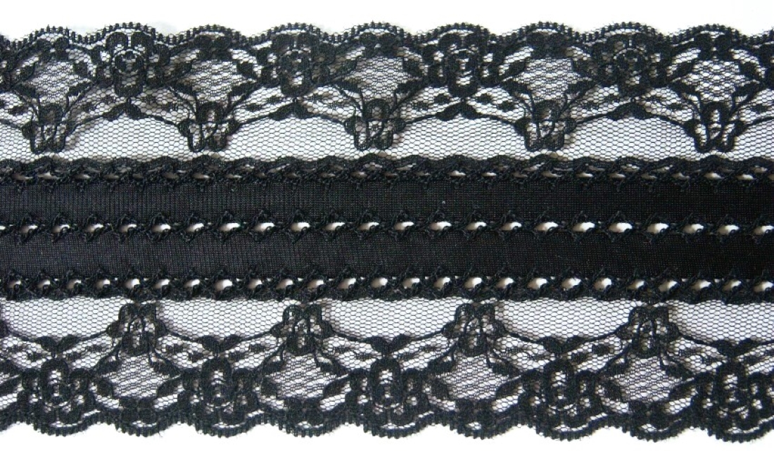 Black 3 1/2" Nylon Lace