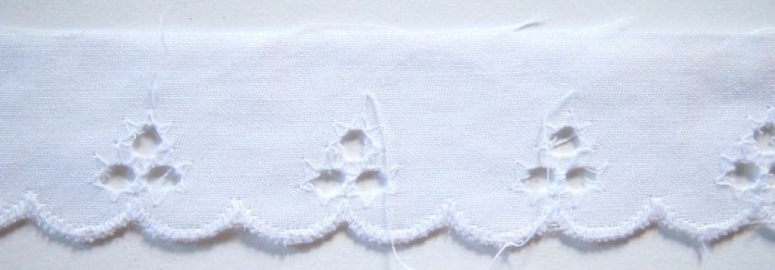 White 1 1/8" Eyelet Lace