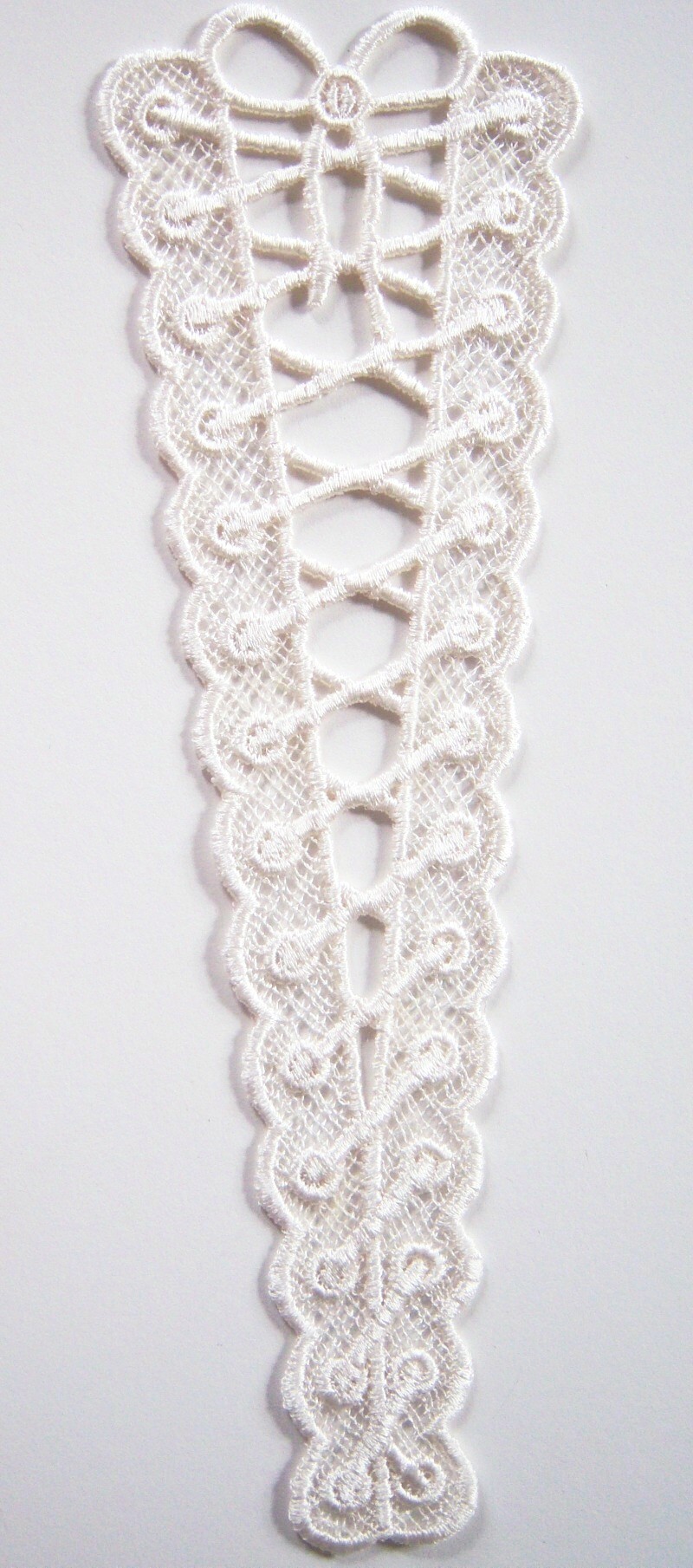 Ivory Lace Up Venise Lace 3" x 9" Applique