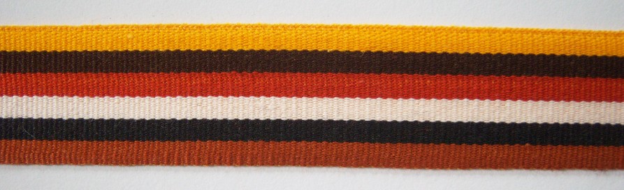 Gold/Black/Ivory/Rust 7/8" Grosgrain Ribbon