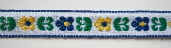 Navy/Yellow 5/8 Inch Jacquard