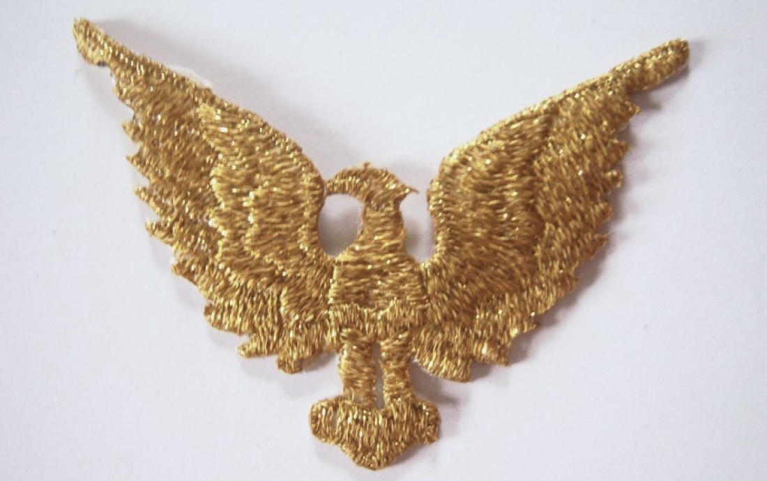 Gold Metallic Eagle Iron On 3" Applique
