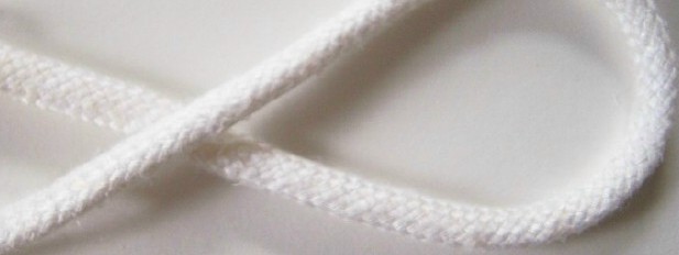 Natural White Tubular 1/4" Drawstring Cord