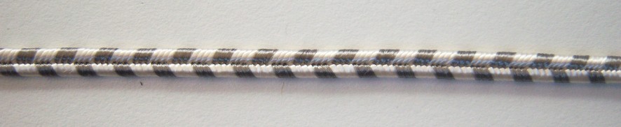 Ivory/Grey 1/8" Rayon Soutache Cord