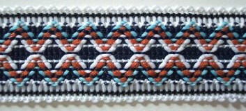 White/Navy/Navajo 1 1/4" Poly Webbing