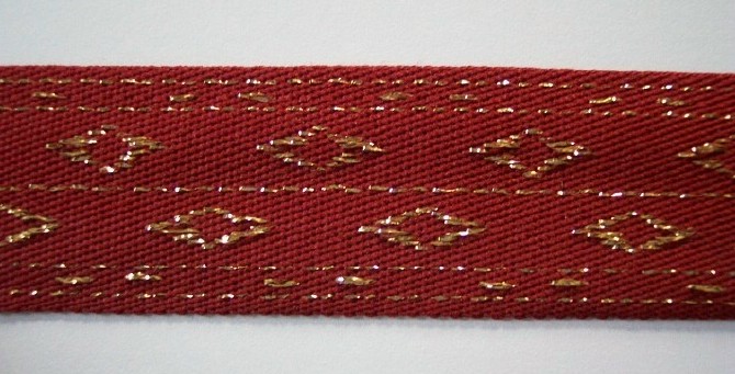 Sienna/Gold Diamond 1 3/8" Webbing