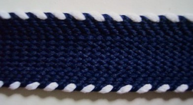 Navy/White Soft Polyester 1 1/8" Webbing
