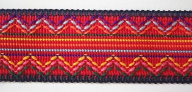 Red/Navy Zigzag 1 3/8" Poly Webbing