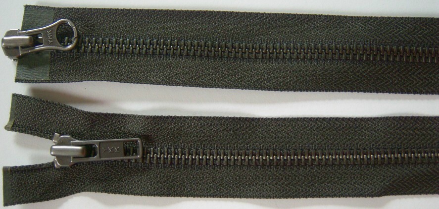Dk Olive YKK 24" Metal Parka Separating Zipper