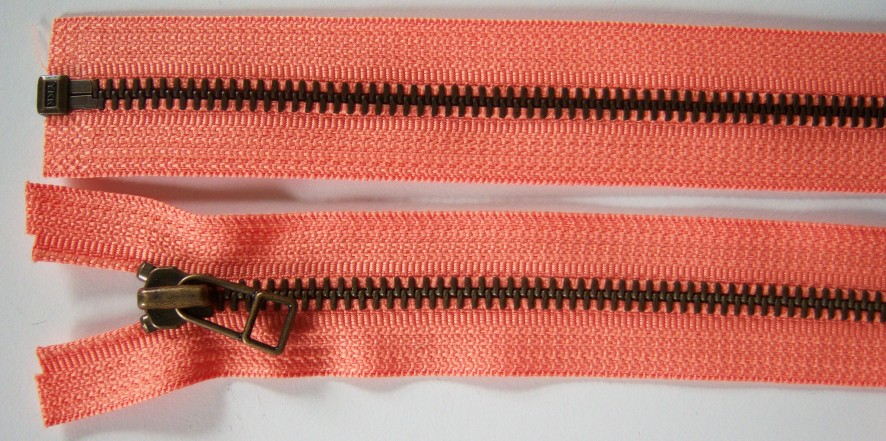 Tangerine YKK 23" Metal Separating Zipper