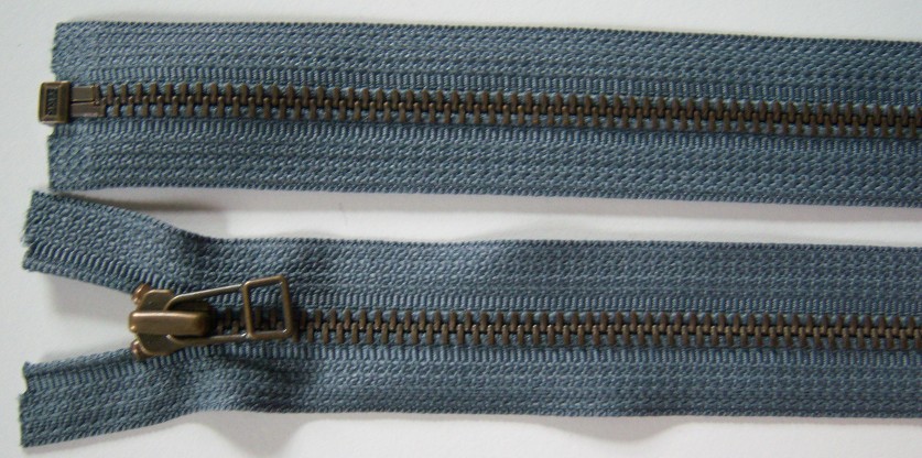 Grey YKK 23" Metal Separating Zipper