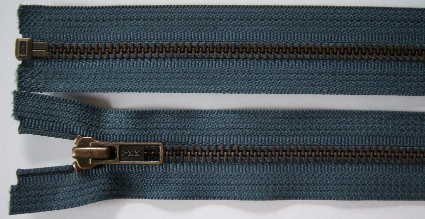 Steel Grey YKK 22" Metal Separating Zipper