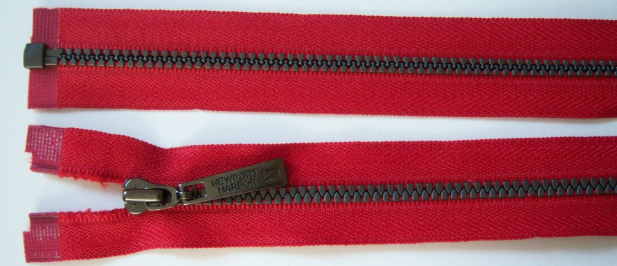 Brick YKK 28" Vislon Newport Harbor Pull Separating Zipper